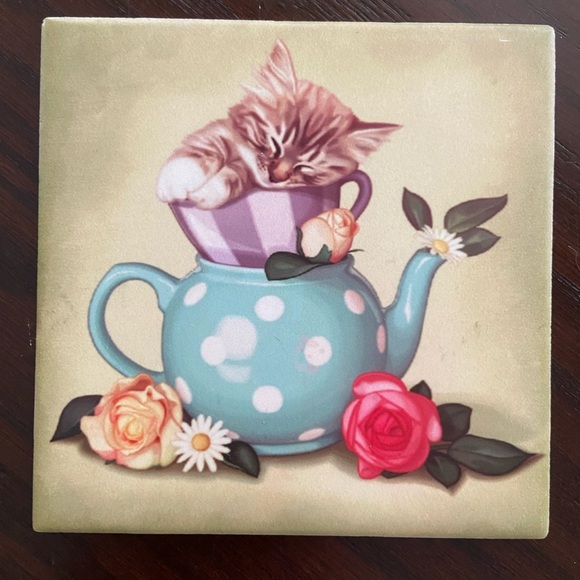 Lot of 11 of Accent & Decor Tile by Maryline Cazenave 4” Ceramic Kittens Puppies - Picture 16 of 16